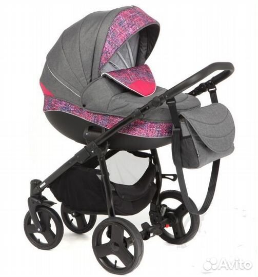 Коляска 3в1 tutis, как новая (серая с розовым)