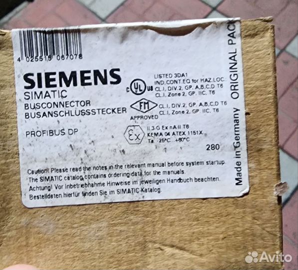 Соединитель к profibus 6ES7972-0BA12-0XA0