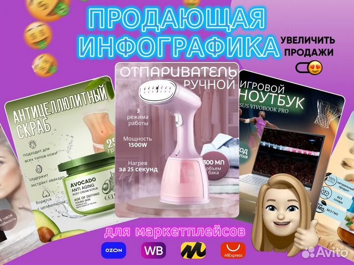 Инфографика для маркетплейсов/ создание карточек