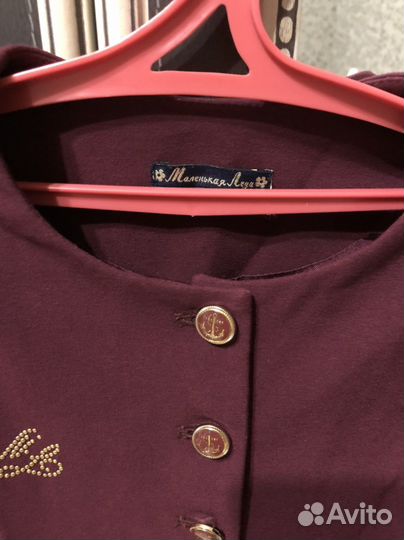 Пиджак бордовый для девочки
