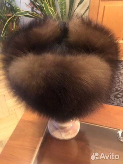 Шапка ушанка из соболя целиковпя 57-59
