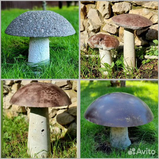 Декор из бетона Грибы для сада. Ручная работа