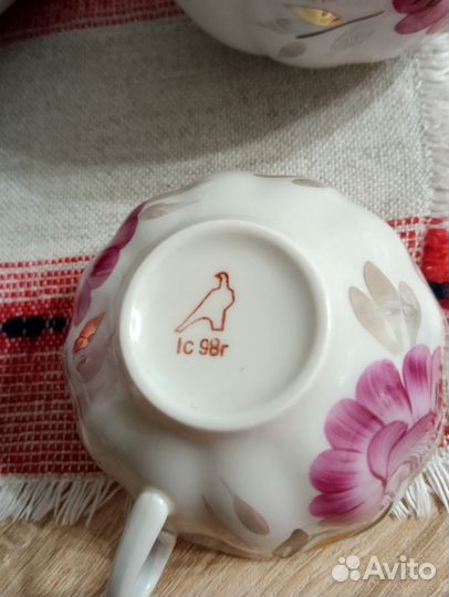 Чайные пары, молочник Дулево СССР