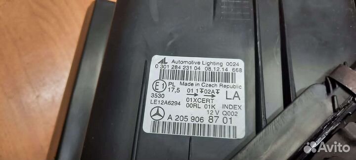 Фара левая Mercedes W205 дорест