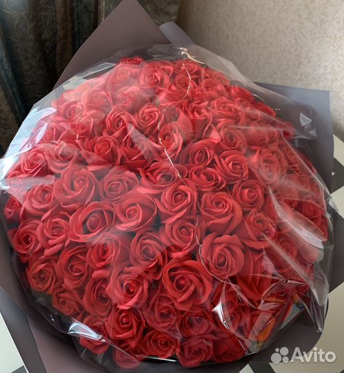 Букет из 101 мыльной розы