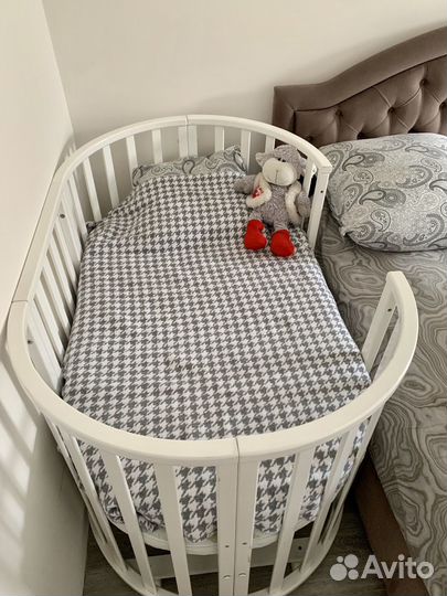 Детская кроватка трансформер круглая