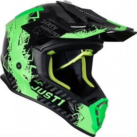 Шлем кроссовый just1 J38 Mask Fluo Green Titanium