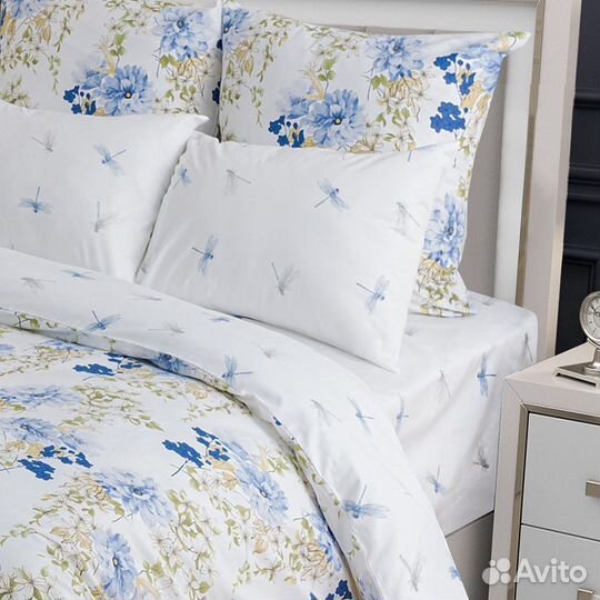 Постельное белье Сатин Nuance Garden blue