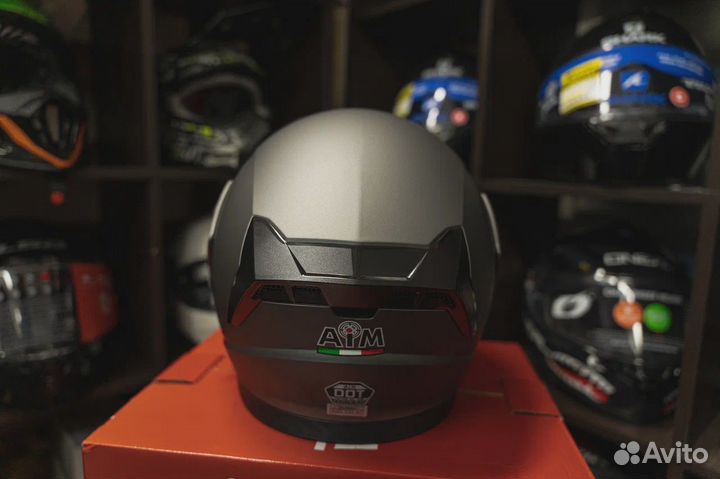 Снегоходный/зимний шлем, металик