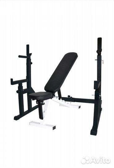 Стойка для штанги с подстраховкой, скамья для жима