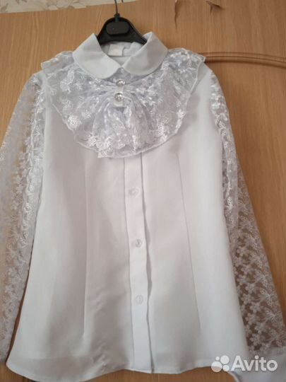 Блузка школьная нарядная на рост 122-128
