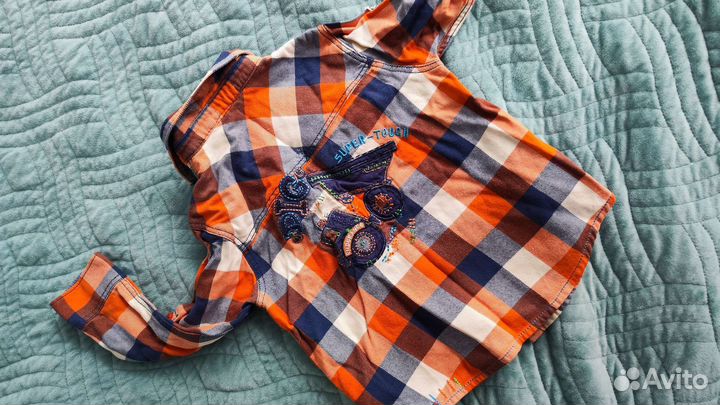 Рубашки в клетку для мальчика next 98р, geejay 92р
