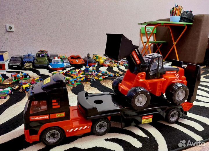 Автомобиль трейлер Полесье + трактор погрузчик