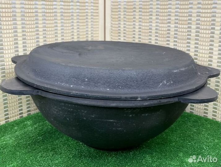 Чугунная крышка сковорода для казана Премиум