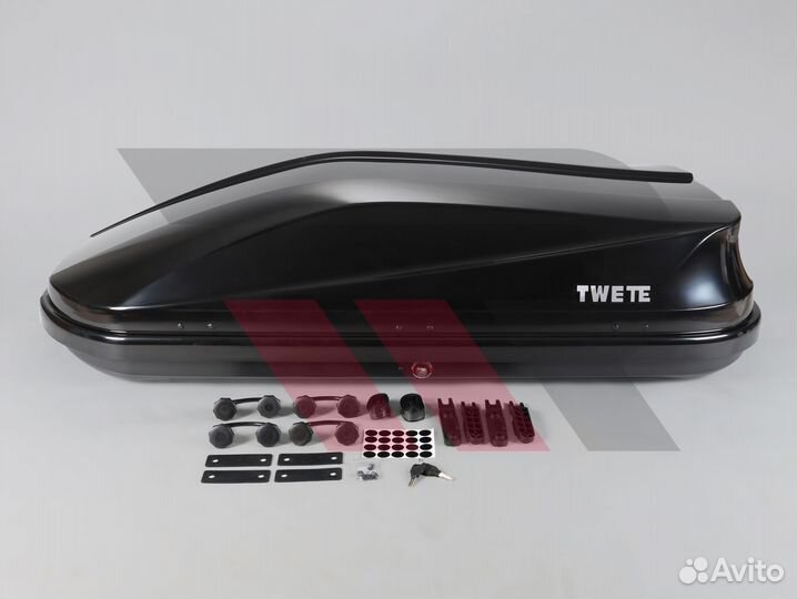 Бокс на крышу 450л PT-5710 Черный Twete