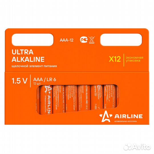 Батарейки lr03/aaa щелочные 12 шт. (aaa-12)