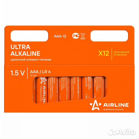 Батарейки lr03/aaa щелочные 12 шт. (aaa-12)