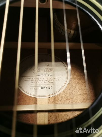 Электро Акустическая гитара Fender DG- 20CE