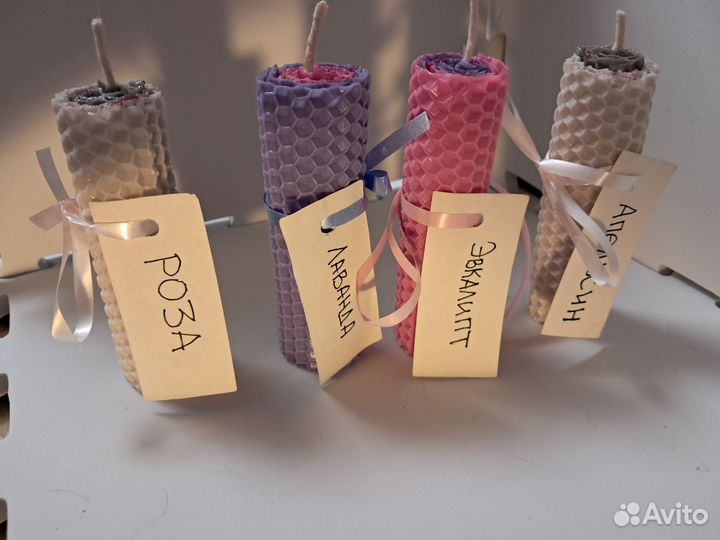 Свечи из вощины эифрными маслами