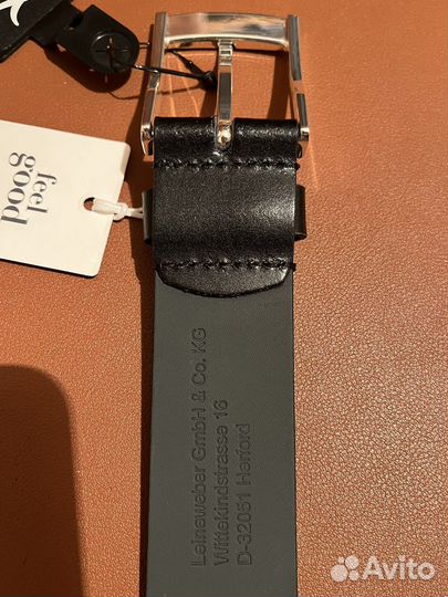 Мужской кожаный ремень черный