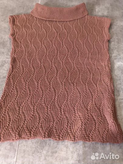 Жилет вязанный женский удлиненный (платье)оверсайз