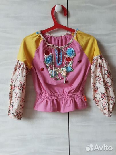 Блузка на 3-4 года трикотаж хлопок