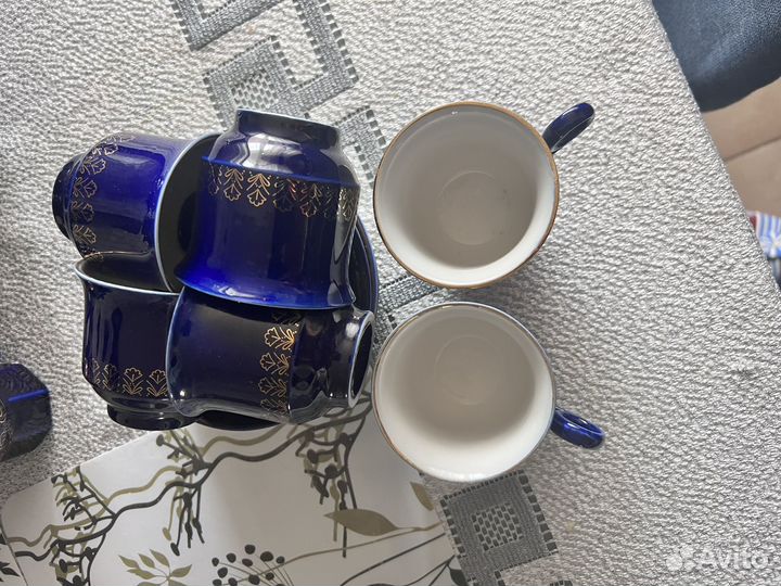 Синяя посуда фарфор кобальт