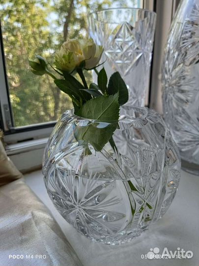 Хрустальная ваза шар