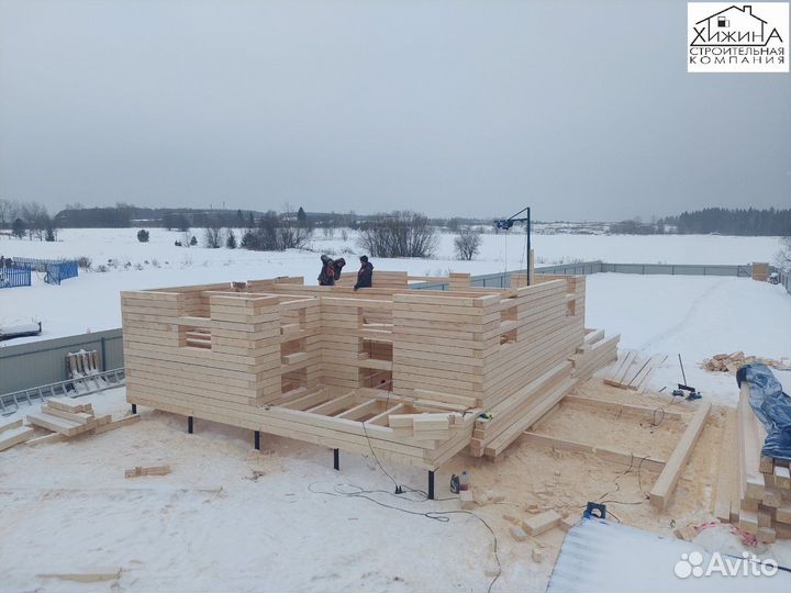 Дома срубы из бруса 8х8 с террасами строительство