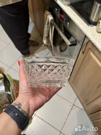 Салатник хрустальный 3 штуки разной формы