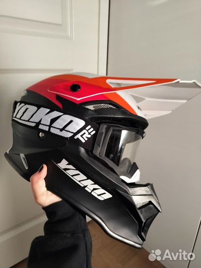 Кроссовый шлем Yoko Two + Очки Yoko Tre