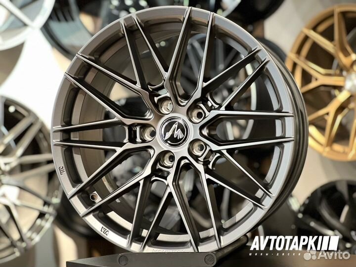 Диски литые R18 5x112 9j 8j Faster GT серый графит