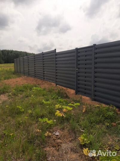 Забор из профнастила 70 метров