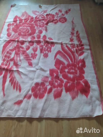 Одеяло шерстяное, СССР новое, жаккардовое