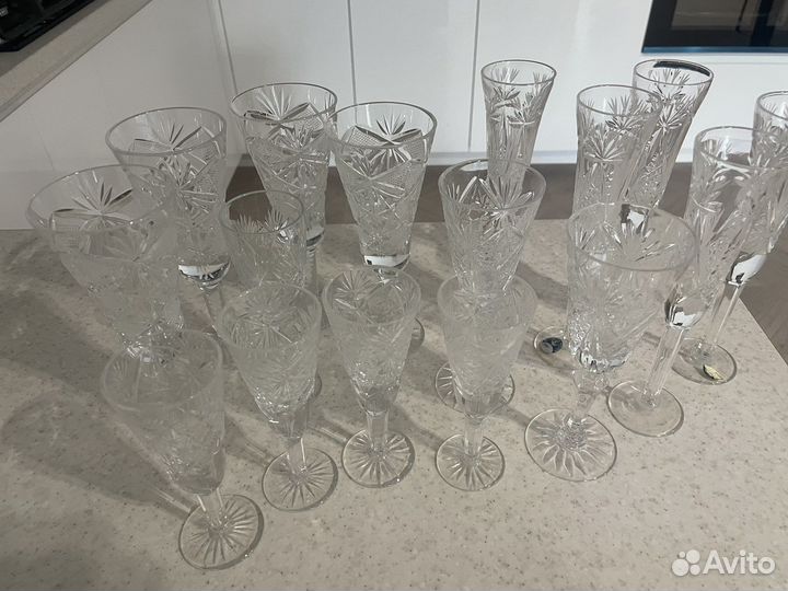 Хрустальные фужеры гусь хрустальный СССР