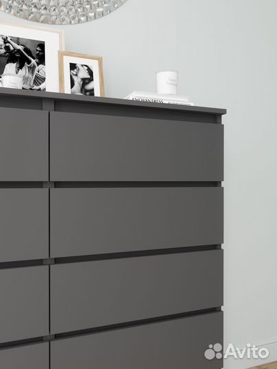 Комод 10 ящиков графит