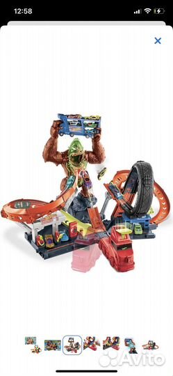 Набор Hot Wheels Сити автотрек Атака гориллы