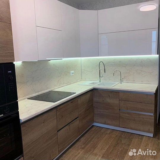 Угловая кухня в рассрочку с фасадами мдф