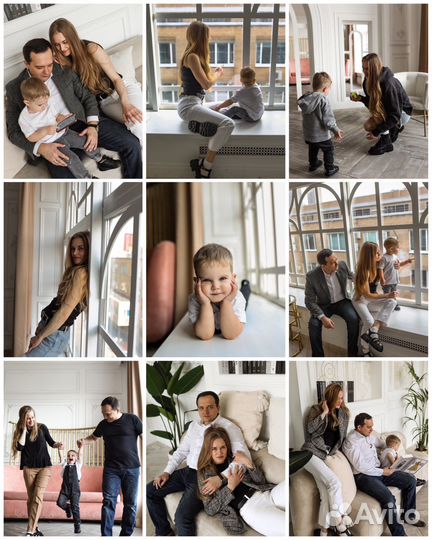 Семейная фотосессия в студии, домашняя фотосессия