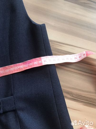 Жилетка для мальчика школьная синяя 140