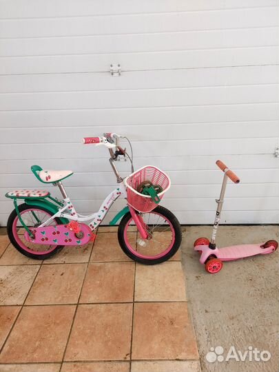 Велосипед детский и самокат