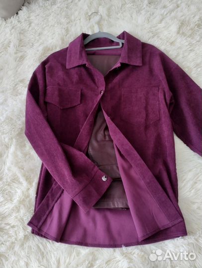 Вельветовая рубашка женская