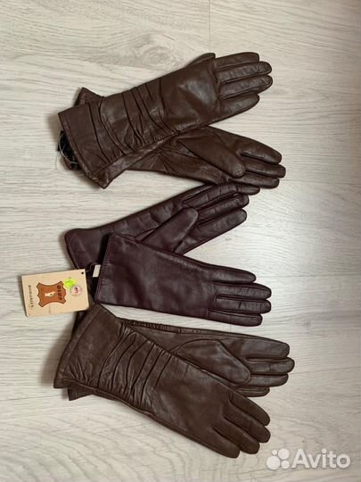 Перчатки женские кожаные