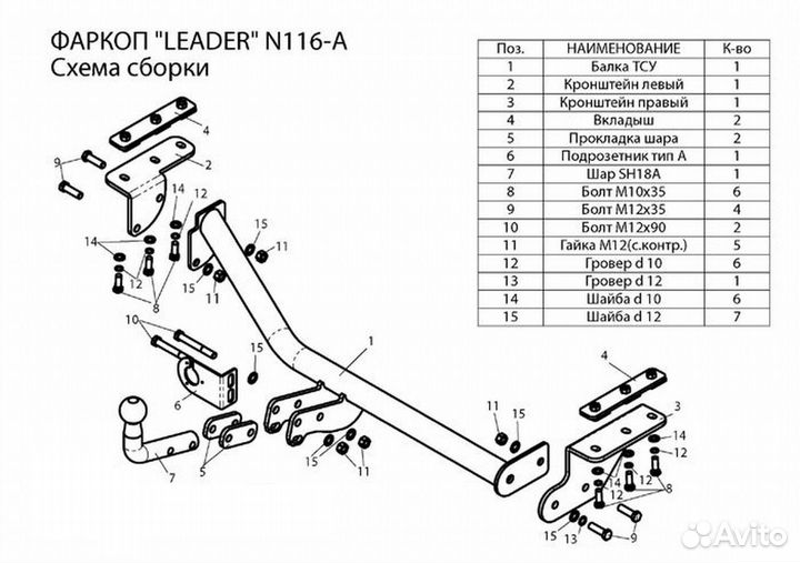 Nissan Juke 2wd (F15) - (Тсу) Фаркоп