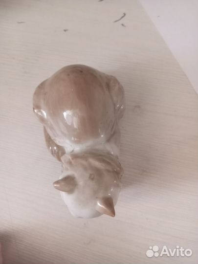 Статуэтка кошка старая гжель