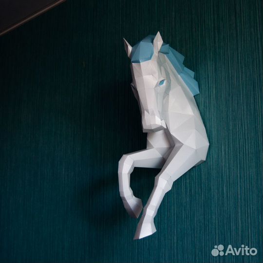 Настенная декоративная фигура лошади. Паперкрафт