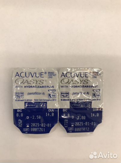 Линзы контактные acuvue oasys 3 и 2.5