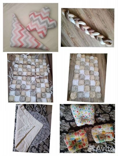 Бортик, одеяло, косичка, подушки