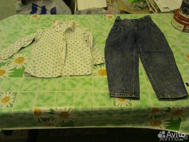 Пакет для девочки 104 см рост джинсы, рубашка