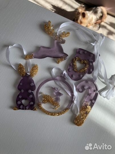 Елочные игрушки из эпоксидной смолы